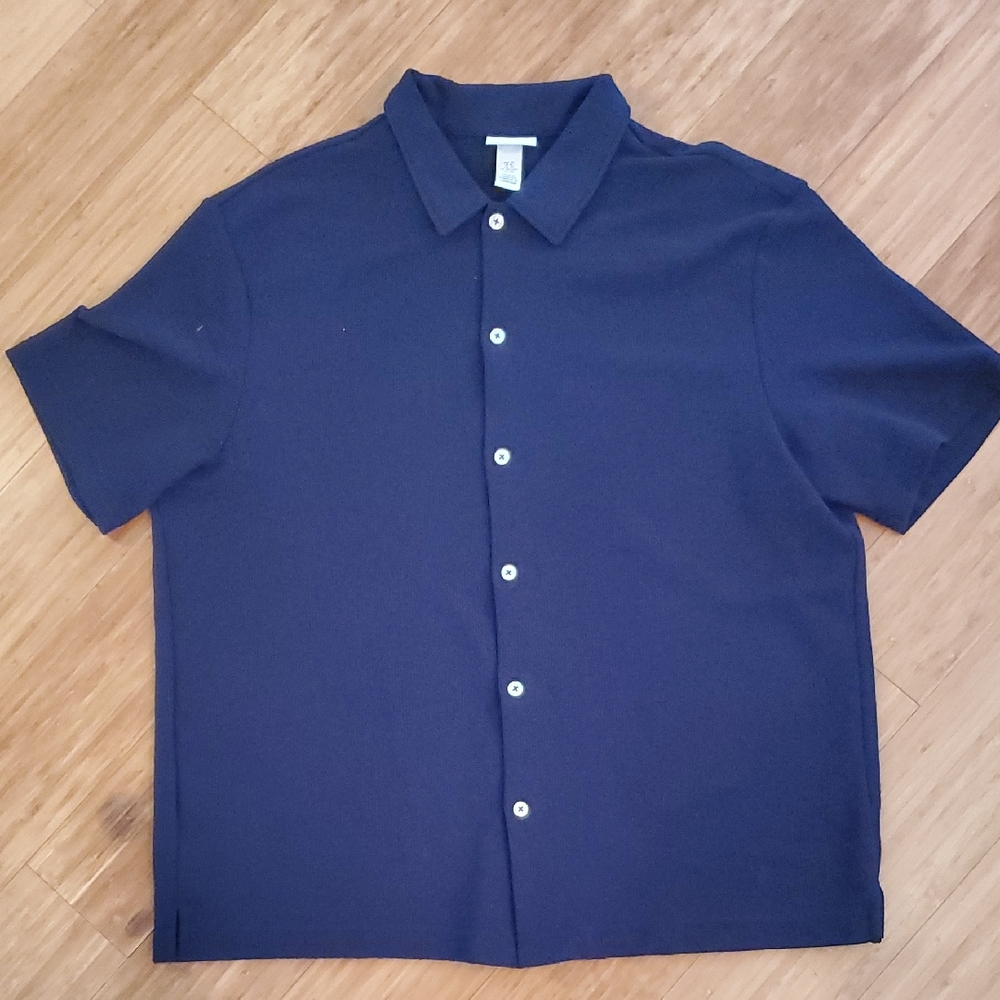 H&M Navy Casual Button Down Shirt